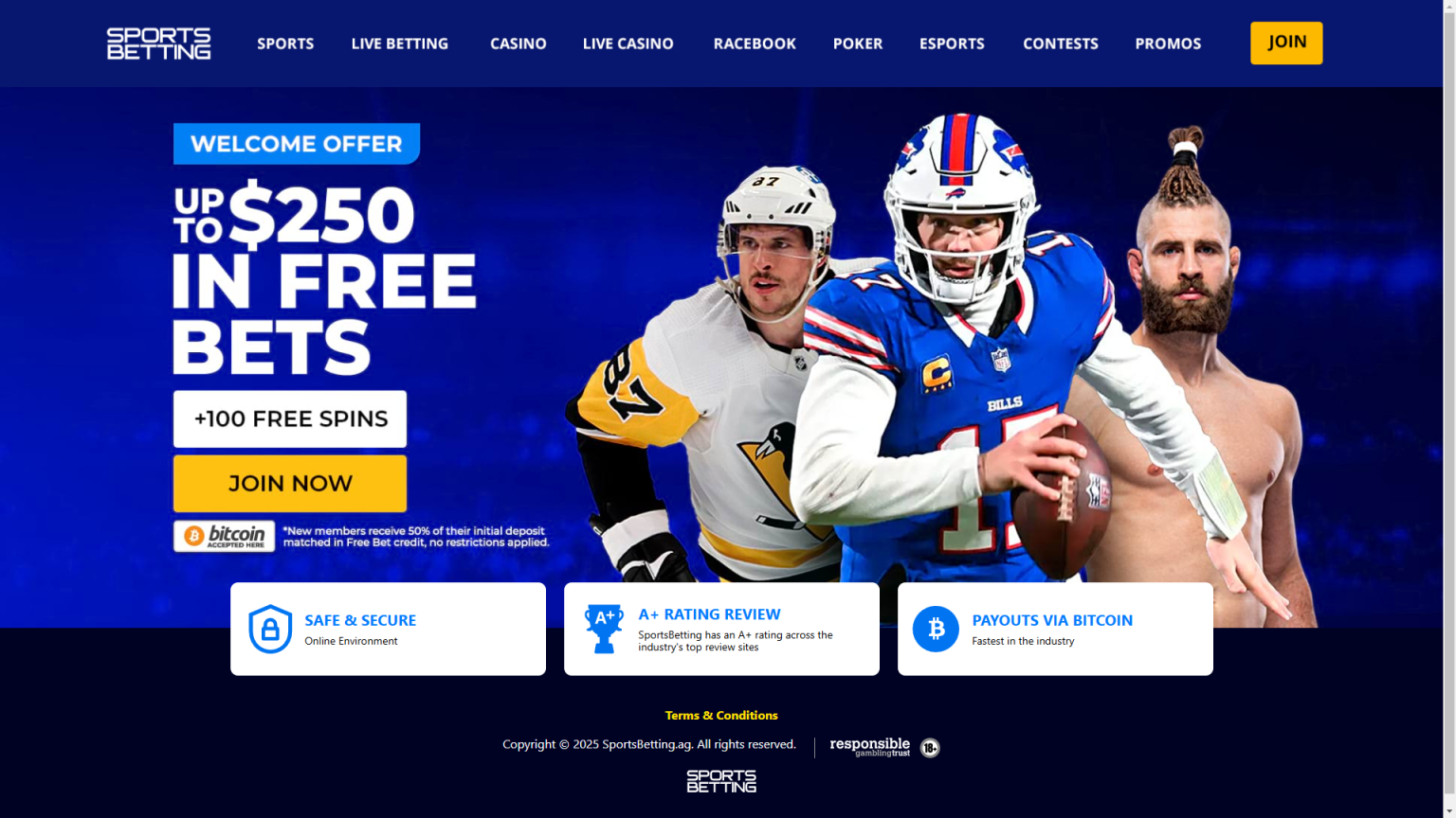 🏆 SportsBetting.ag Review 2026 - High Limits, Crypto Payout